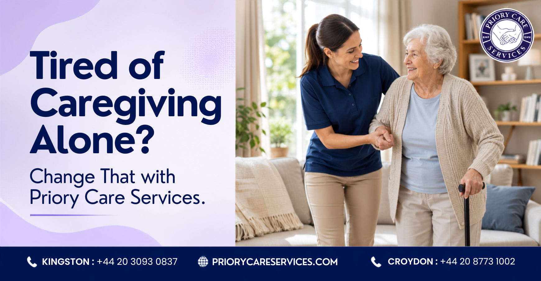 Tired of Caregiving Alone? Change That with Priory Care Services.